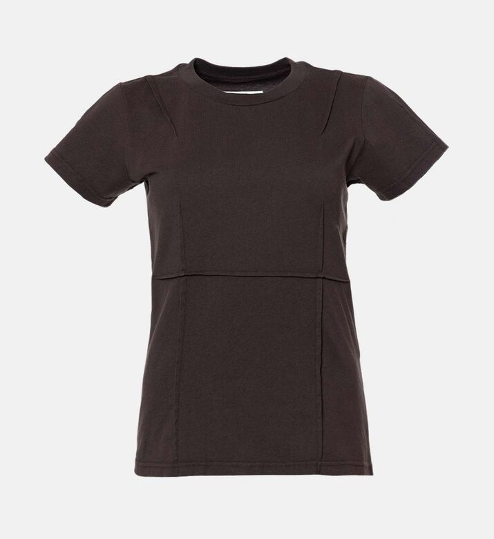 Seam-details Tailored Short-sleeve T-shirt