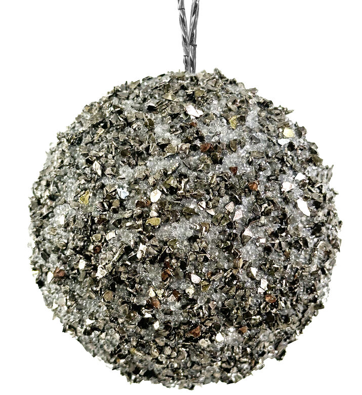 Shishi Graphite Glitter Ball, Silver, 8-cm, Packshot View