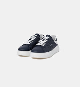 Contrasting Logo Leather Sneakers Contrasting Logo Leather Sneakers