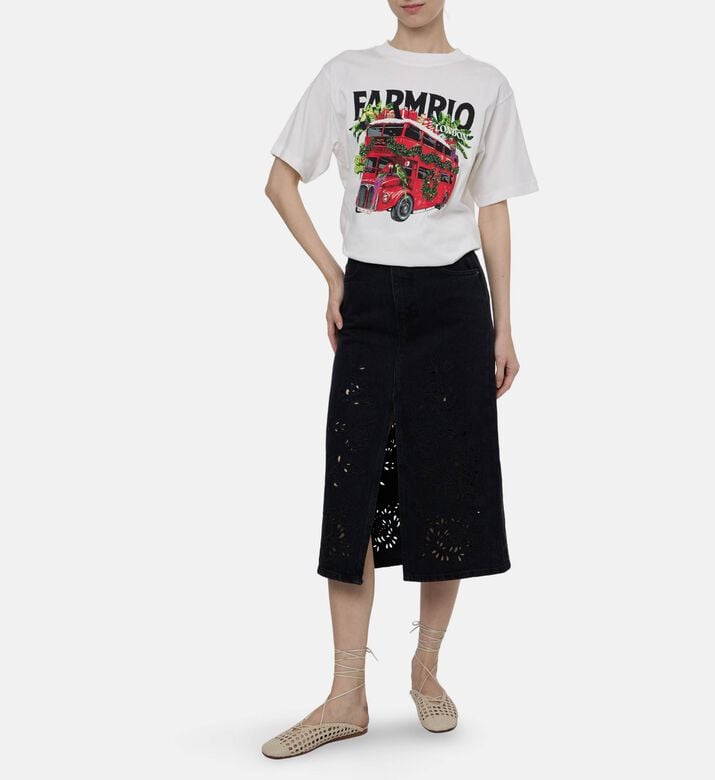 Farm Rio London Bus Printed T-shirt, Model View