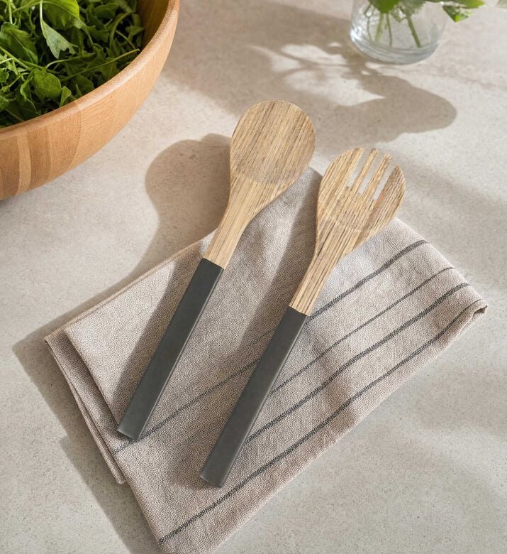 Gusta Bamboo Salad Spoon Fork Server - 30 Cm, Model View