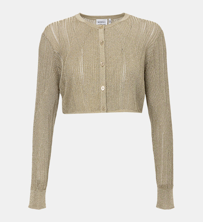 Metallic Cropped Cardigan