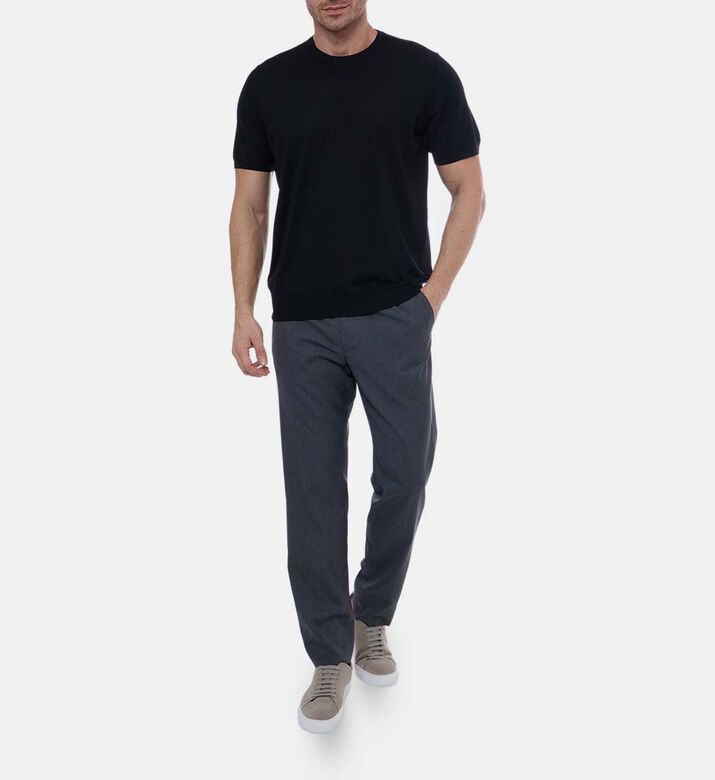 Virgin Wool Elastic Waistband Pants