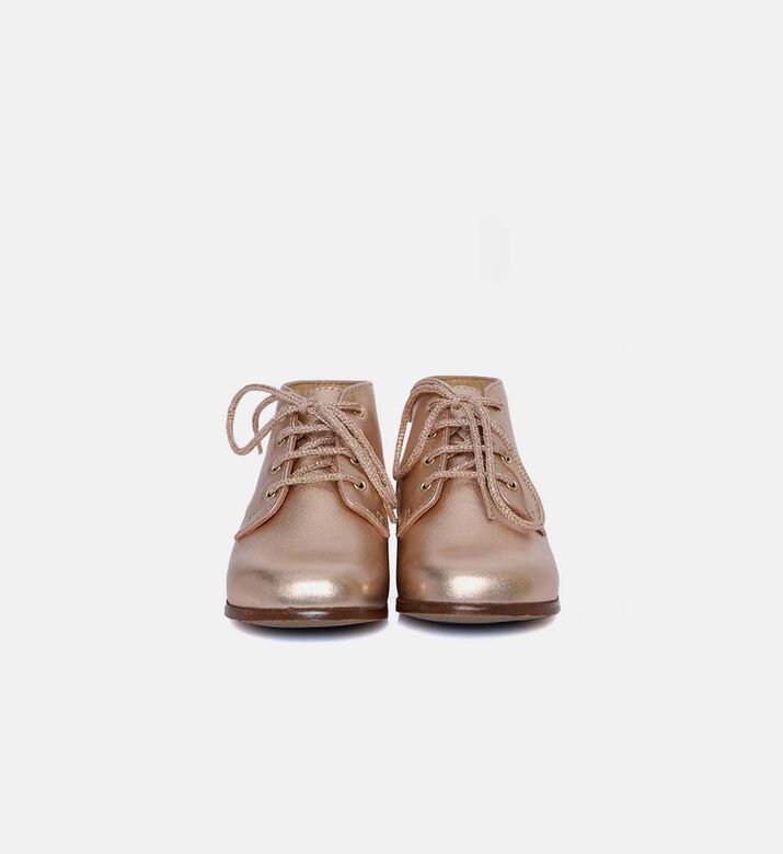 Metallic Embossed Logo Lace-up Boots Metallic Embossed Logo Lace-up Boots