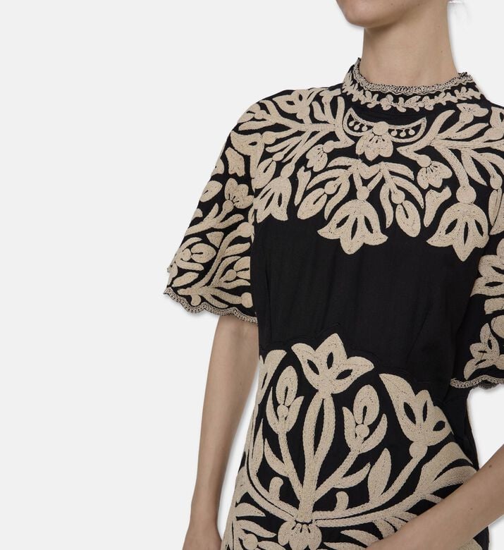 Sea NY Floral-print Sleeveless Dress, Model View