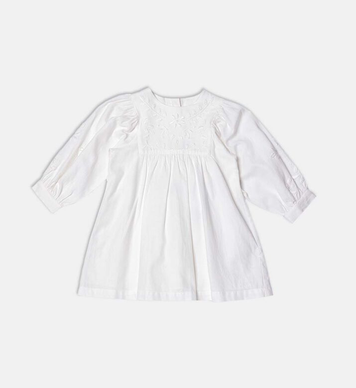 Floral Embroidered Long-sleeve Dress