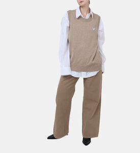 Double Waist Fur Pocket Baggy Denim Jeans