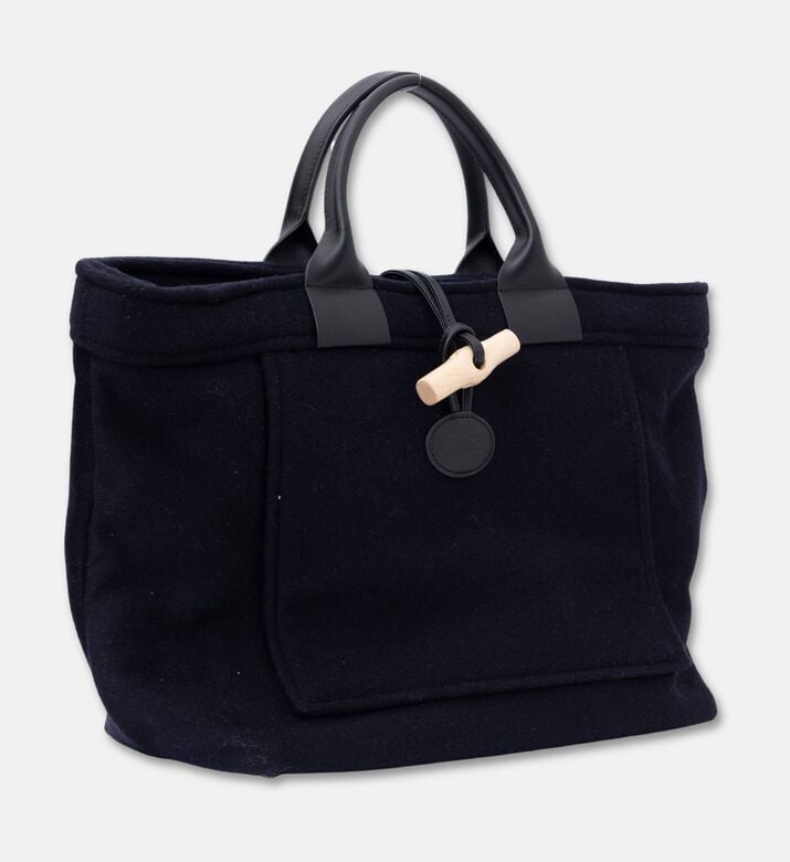 Longchamp Le Roseau Canvas Top Handle Bag, Navy, Packshot View