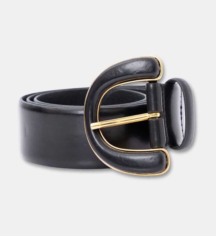 Luisa Spagnoli Ducenta Textured Leather Round Buckle Belt, Packshot View