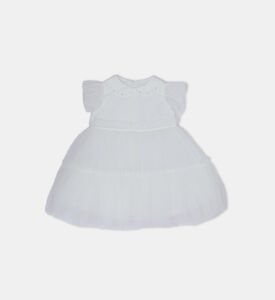 فستان واسع بياقة مطرزة بخرز