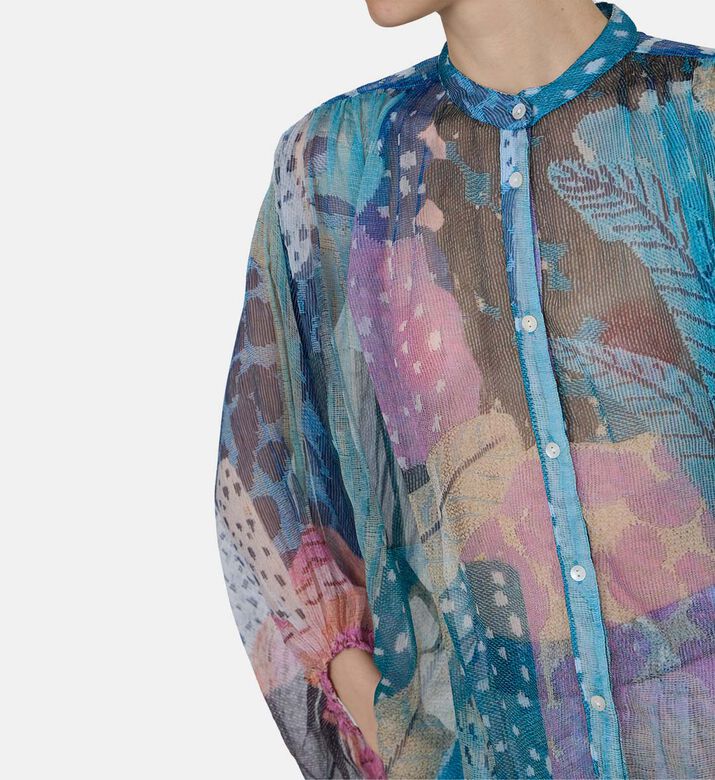 Multicolor Abstract-print Long-sleeve Shirt