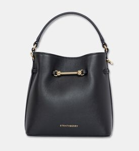 Strathberry Corda Smooth Leather Mini Bucket Bag, Black, Packshot View