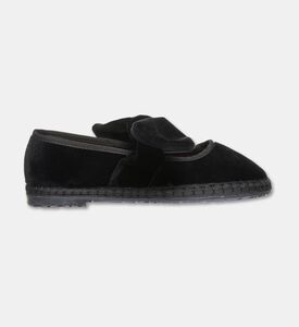 Flabelus Lyra Velvet Bow Slippers, Black, Eu-37, Packshot View