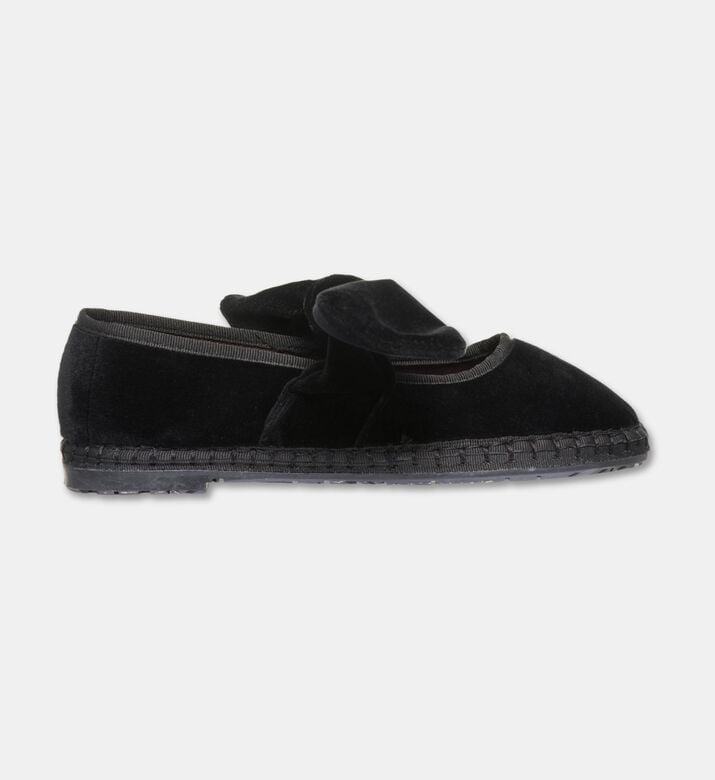Flabelus Lyra Velvet Bow Slippers, Black, Eu-37, Packshot View