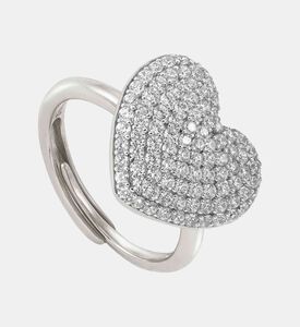 خاتم بشكل قلب مرصّع بزركونيا مكعبة