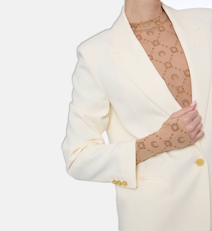 Forte-Forte Matt Satin Single Button Blazer, Model View