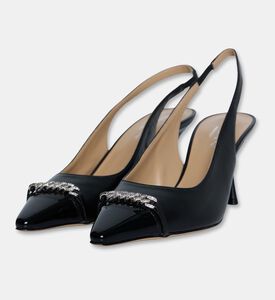 Baldinini Metal-detail Slingback Heels, Black, Eu-37, Packshot View