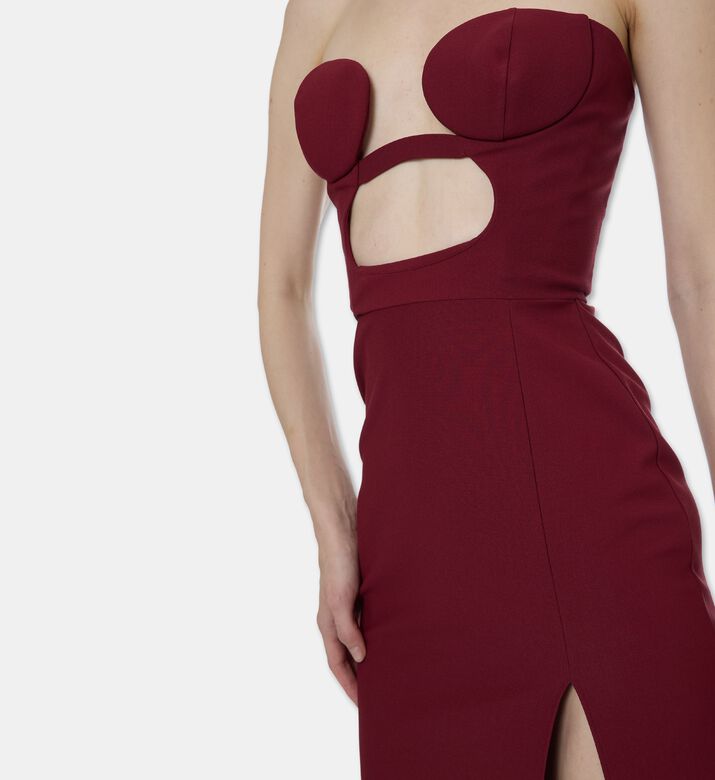 Nensi Dojaka Front Cut-out Side Slit Strapless Maxi Dress, Model View