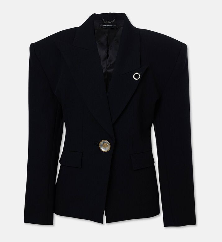 Karl Lagerfeld Single Gold Button Padded Blazer, Packshot View