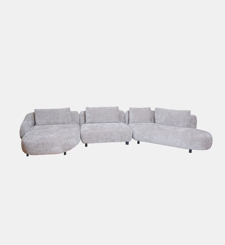 Furninova Curved L-shape Corner Sofa, Beige, Packshot View