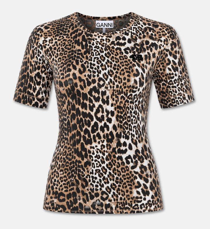 Ganni Animal-print Short-sleeve T-shirt, Packshot View