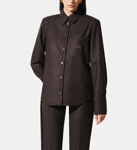 قميص بلوغو بلون الخشب مفتوح الظهر