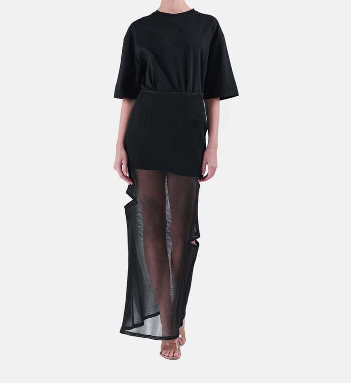 Cut Out Mesh Maxi Skirt Cut Out Mesh Maxi Skirt
