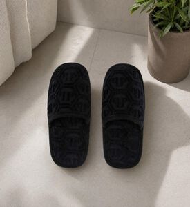 Philipp Plein Puffy Slip-on Closed Slipper, Black, S, Model View