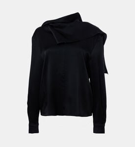 Drape-collar Long-sleeve Top Drape-collar Long-sleeve Top