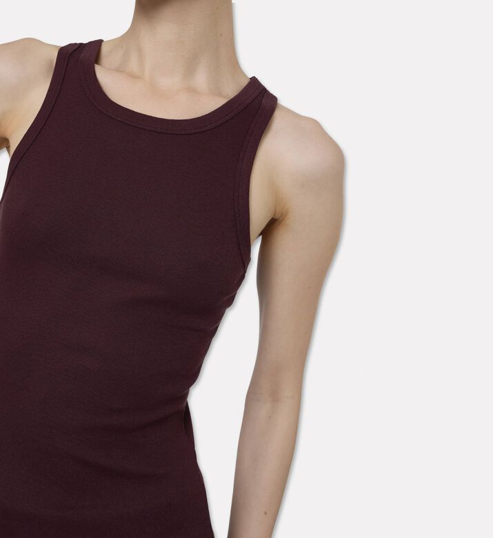 Samsoe Ribbed Racerback Fitted Tank Top, Model View
