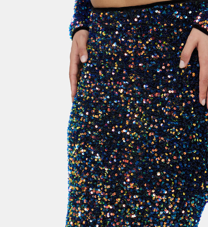Velvet Sequined Pencil Skirt Velvet Sequined Pencil Skirt