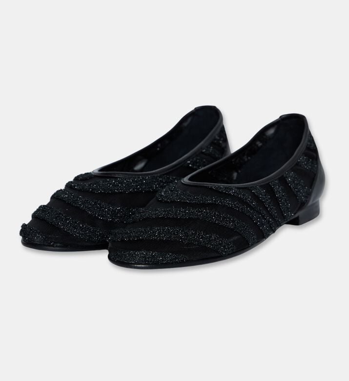Atana Tonal Mesh Zebra-stripe Ballerinas, Packshot View