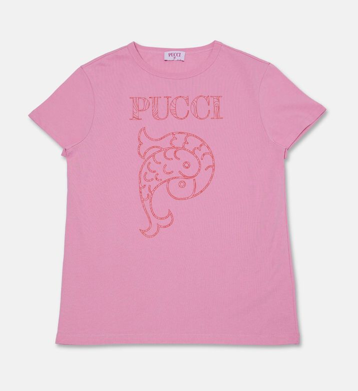 Emilio Pucci Tonal Logo-detail Marine-print T-shirt, Packshot View