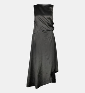 فستان ساتان غير متماثل