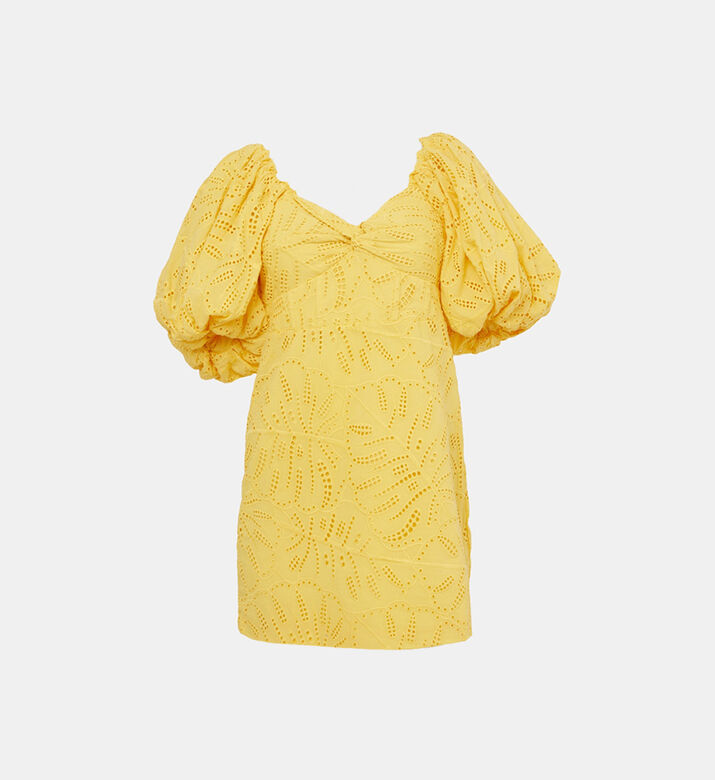 Monstera Eyelet Mini Dress