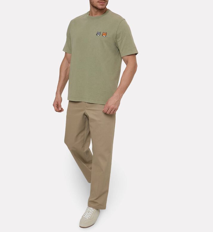 Maison Kitsune Dual Fox-embroidery T-shirt, Model View