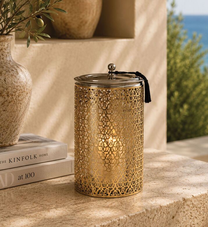 Nour Bougie Mosaica Golden Case Candle, Packshot View