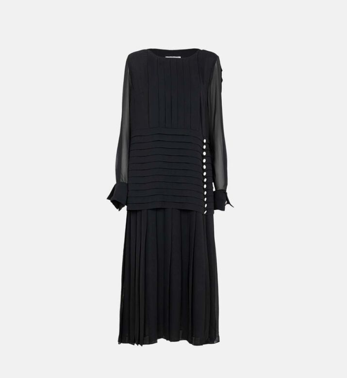 Pleated Woven Maxi Dress