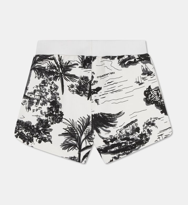Karl Lagerfeld Embroidered Logo Monochrome-print Shorts, Packshot View