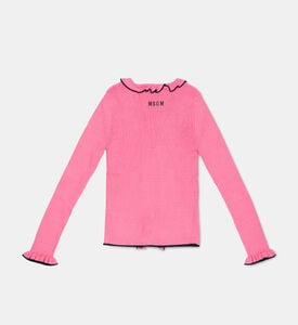 Logo-embroidered Ruffled Cardigan Logo-embroidered Ruffled Cardigan