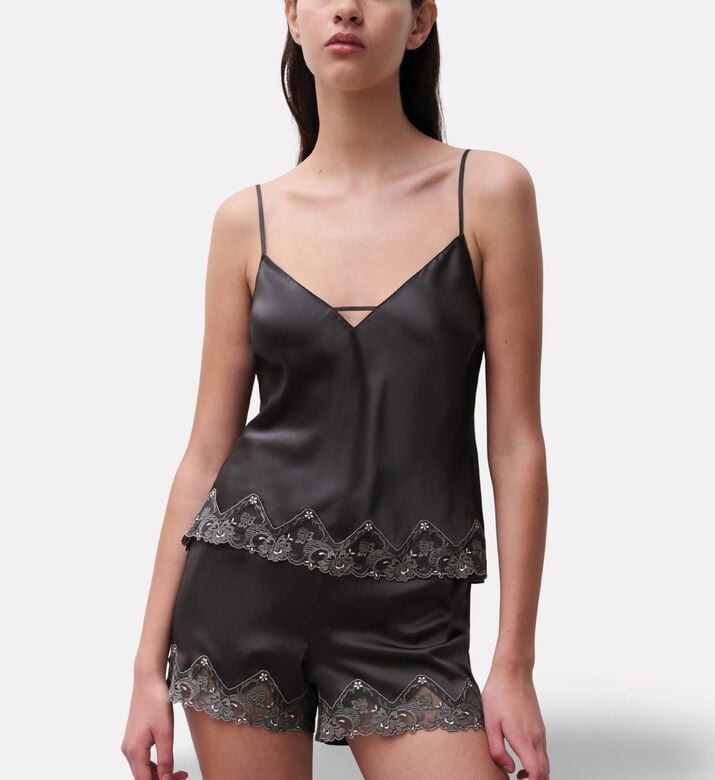 Chantelle Satin Lace-trimmed Camisole, Model View