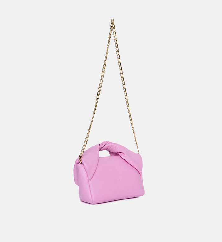 حقيبة جلد بتصميم ملفوف بسلسلة