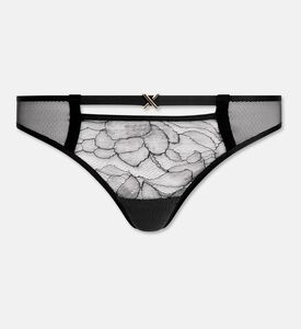 Chantelle Sheer Floral Lace Tanga Thong, Black, S, Packshot View