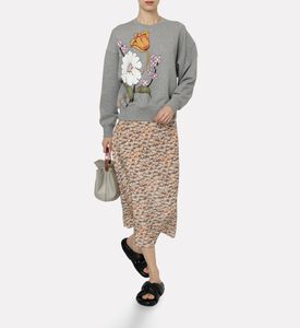 Marni All-over Floral-print Flared Skirt, Model View
