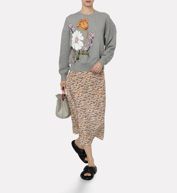 Marni All-over Floral-print Flared Skirt, Model View