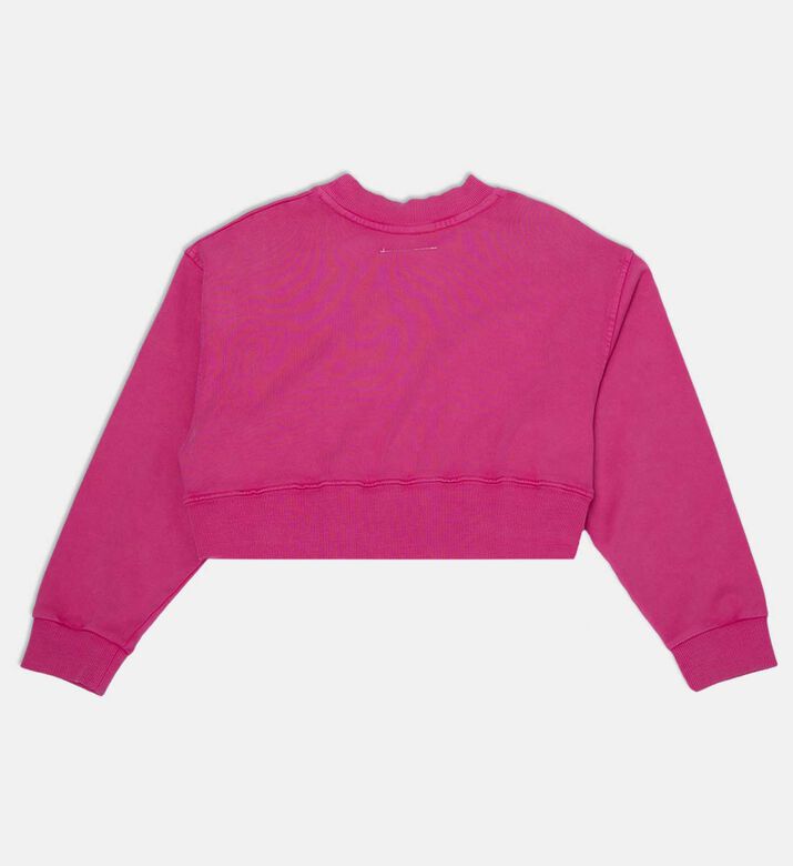 Number-print Cropped Sweatshirt