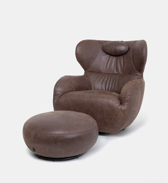 Vilmers Shell Neckrest Arm Chair Footstool, Packshot View