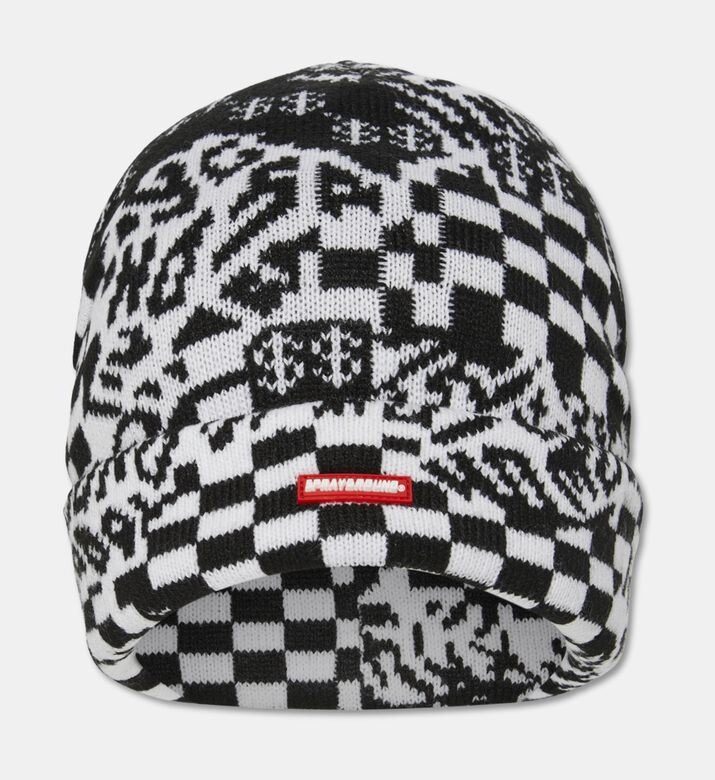 Sprayground Black Knit Puff Beanie, Packshot View