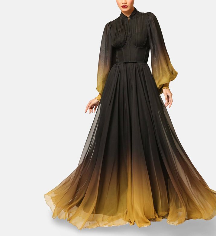 Zeena Zaki Dress Long, Black, L, Model View