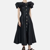 Button-front Flared Dress
